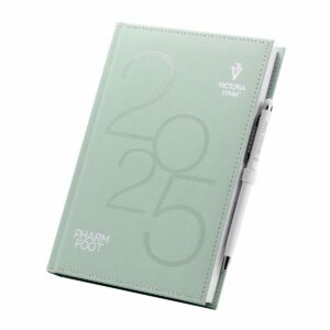 Victoria VYNN Planner Book 2025 A5 (Green) - In 4 Languages English, French, Polish & Spanish